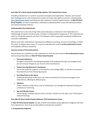 How Alka IVF at Shree Kanak Hospital Helps  10 jan.