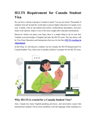 IELTS Requirement for Canada Student Visa