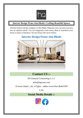 Interior Design Firms Abu Dhabi Crafting Beautiful Spaces