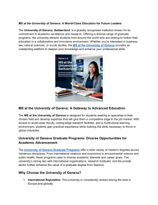 _University of Geneva, Switzerland