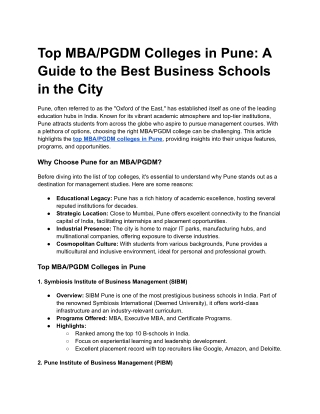 Top MBA_PGDM Colleges in Pune_ A Guide to the Best Business Schools in the City - Google Docs