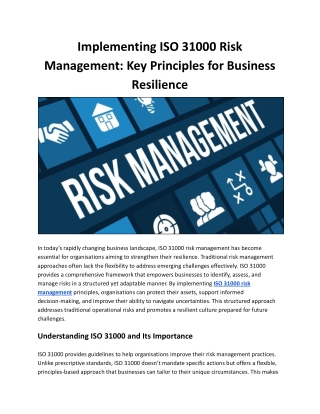 Implementing ISO 31000 Risk Management_ Key Principles for Business Resilience