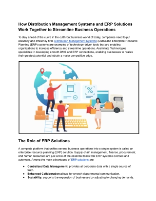 How Distribution Management Systems and ERP Solutions Work Together to Streamline Business Operations