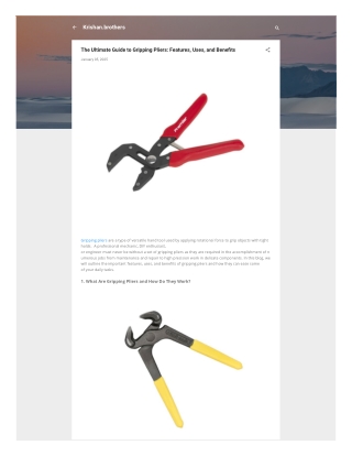 High-Quality Gripping Pliers at Krishan Brothers
