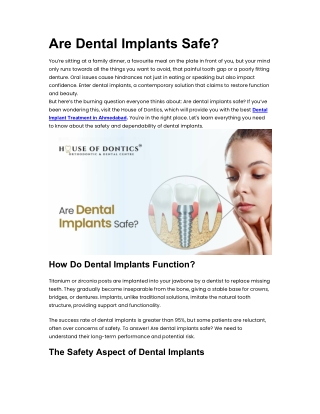 Are Dental Implants Safe