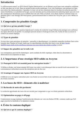 Comment éviter les pénalités Google avec une bonne stratégie SEO en Aveyron