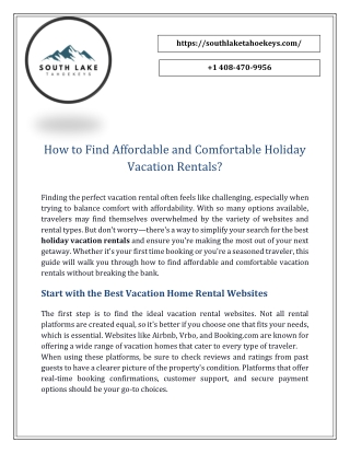 Holiday Vacation Rentals – Your Perfect Getaway Awaits