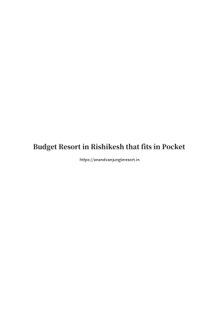 Budget Resort in Rishikesh that fits in Pocket