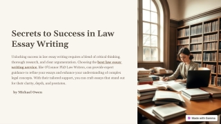 Secrets to Success in Law Essay Writing