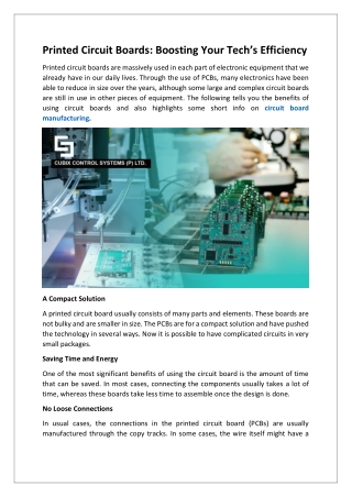 Printed Circuit Boards Boosting Your Tech’s Efficiency