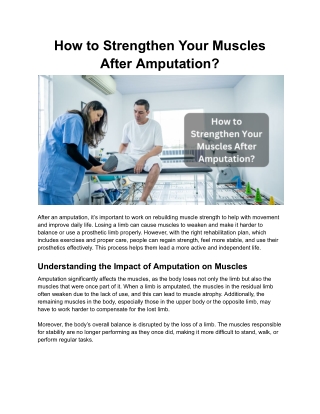 How to Strengthen Your Muscles After Amputation