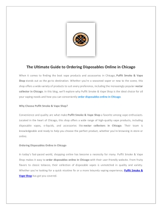 The Ultimate Guide to Ordering Disposables Online in Chicago