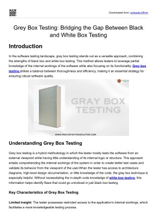 Grey box testing
