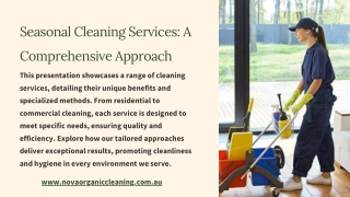 Seasonal Cleaning Services: A Comprehensive Approach