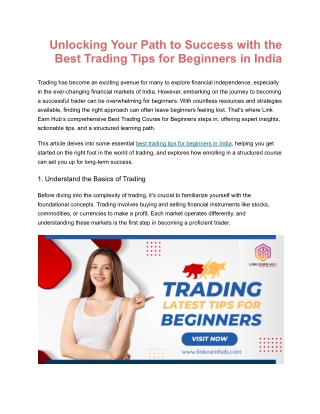 Best Trading Tips for Beginners in India