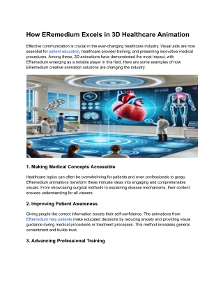 How ERemedium Excels in 3D Healthcare Animation