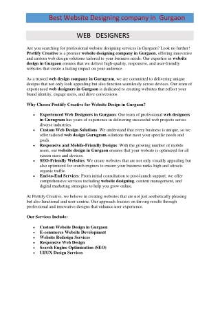 web designing compony in Gurgaon