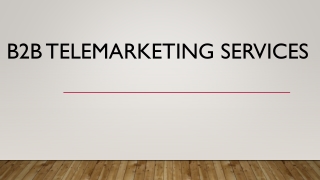 B2B telemarketing services