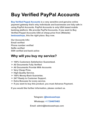 Buy Verified PayPal Accounts