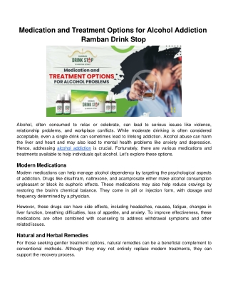 Ramban Drink Stop | Ayurvedic Treatment for De-Addiction | Quit Alcohol