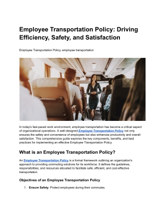 Employee Transportation Policy_ Driving Efficiency, Safety, and Satisfaction (1)