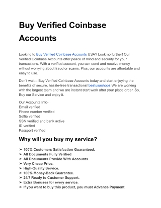 Buy Verified Coinbase Accounts
