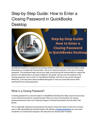 Step-by-Step Guide_ How to Enter a Closing Password in QuickBooks Desktop