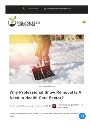 Why Professional Snow Removal Is A Need In Health Care Sector?