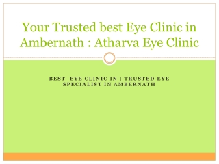 Ambernath best  Eye Clinic in | Trusted Eye Specialist in Ambernath