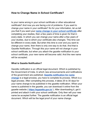 How to Change Name in School Certificate