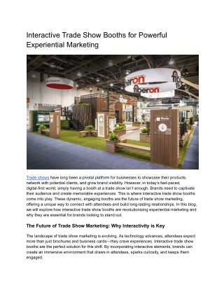 Interactive Trade Show Booths for Powerful Experiential Marketing