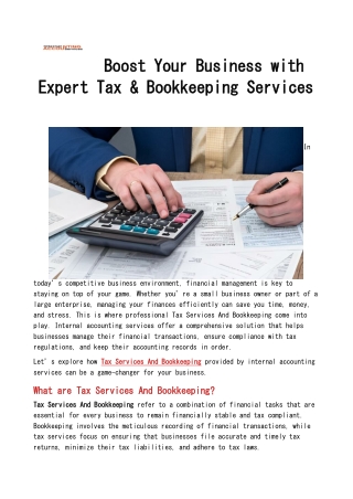 Professional Tax Solutions & Bookkeeping for Your Business