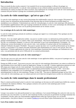 La carte de visite numérique : un moyen pratique pour partager ses coordonnées e