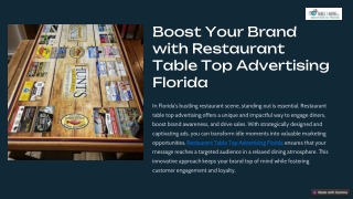 Boost Your Brand with Restaurant Table Top Advertising Florida