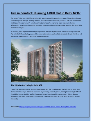 Live in Comfort: Stunning 4 BHK Flat in Delhi NCR?
