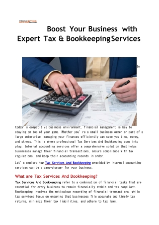 Boost Your Business with Expert Tax & Bookkeeping Services