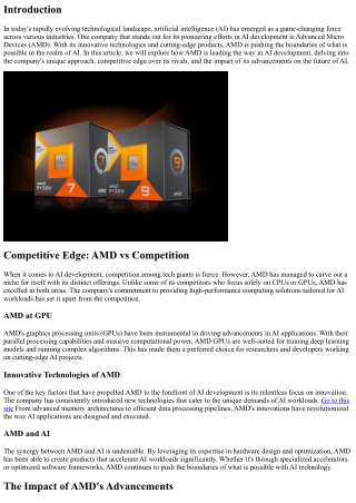 How AMD is Leading the Way in AI Development