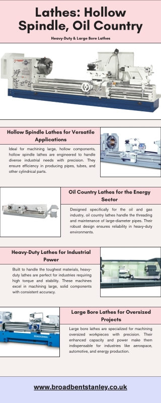Lathes: Hollow Spindle, Oil Country, Heavy-Duty & Large Bore Lathes