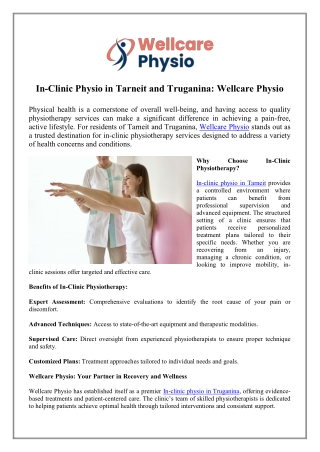 Book In-clinic Physio in Tarneit - Wellcare Physio