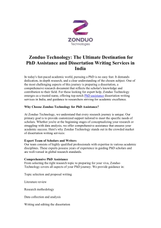 PHD Assistance