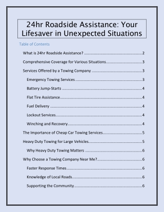 24hr Roadside Assistance