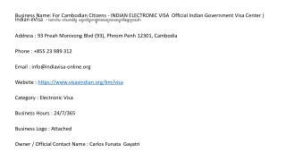 For Cambodian Citizens - INDIAN ELECTRONIC VISA  Official Indian Government Visa