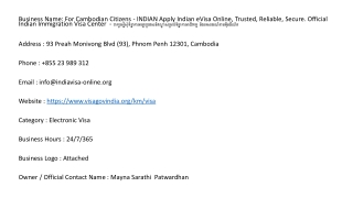 For Cambodian Citizens - INDIAN Apply Indian eVisa Online, Trusted, Reliable, Se