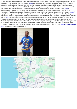 # Local Best moving company san diego: Relocation Services for San Diego Metro