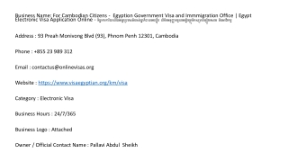 For Cambodian Citizens -  Egyption Government Visa and Immmigration Office | Egy