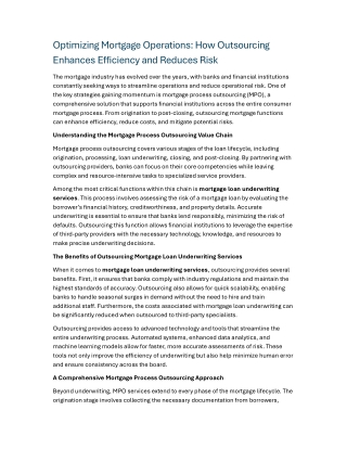 Mortgage Process Outsourcing Services | Acuity Knowledge Partners