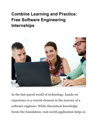 Combine Learning and Practice Free Software Engineering Internships