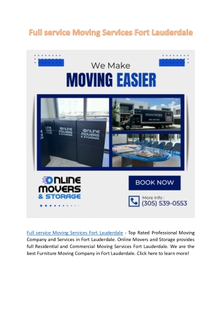 Full service Moving Services Fort Lauderdale