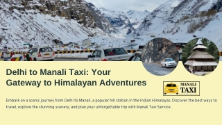 Delhi to Manali Taxi