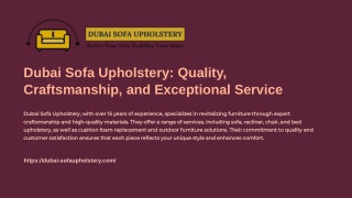 Premier Upholstery Services in Dubai